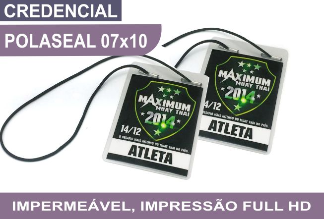 Credencial 7x10 Polaseal, Cordão Simples